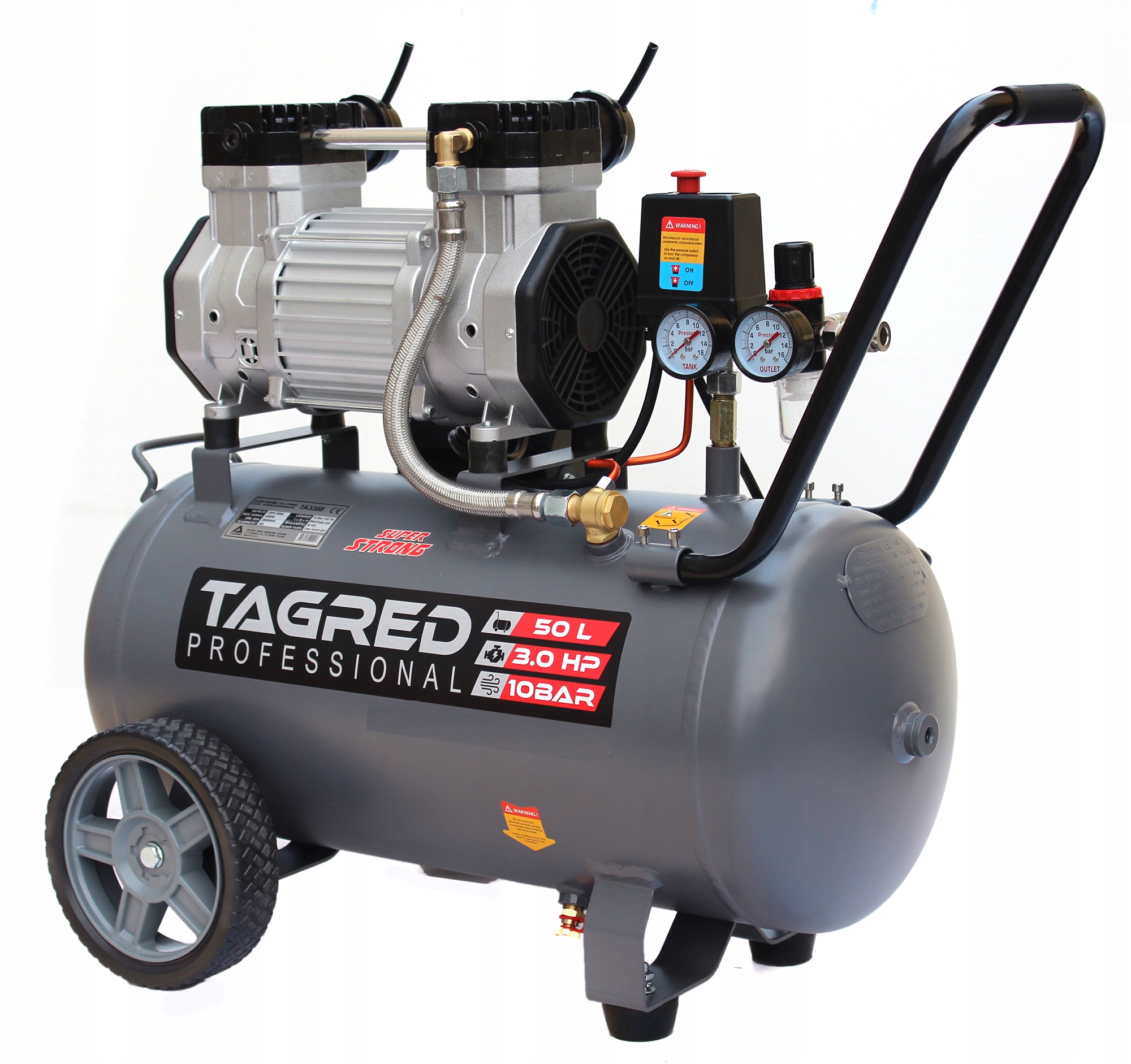 Kompresor bezolejowy Tagred TA3388 50 l 10 bar